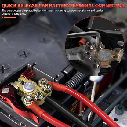 2PCS Car 4-Way Quick-Release Car Battery Terminal Connectors