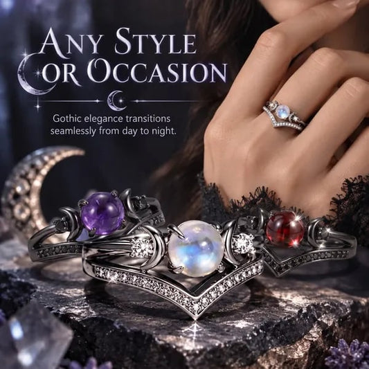 ✨ Vintage Gothic Crescent Ring – Mystical Elegance for Every Day 💍