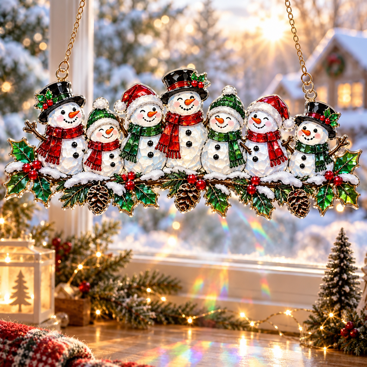 🎄 Winter Wonderland Suncatchers– 11 Festive Stained-Glass Style Designs