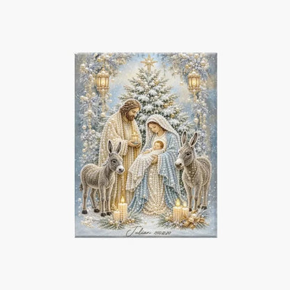 🎄 Premium 3D Diamond Jesus Birth Nativity Scene Painting Art Kit | DIY Christmas Faith Decor 🌟✝️💎