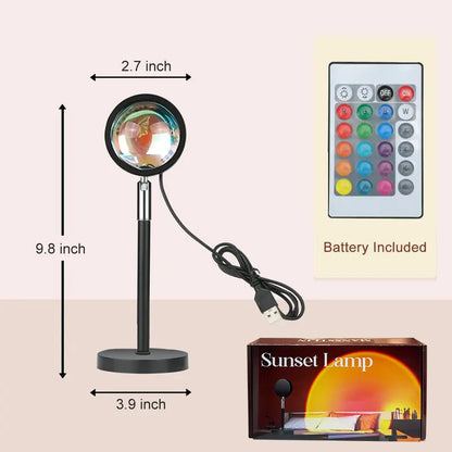 🔥Sunset Lamp Projector Light 16 RGB Colors 180° Rotatable Atmosphere Light