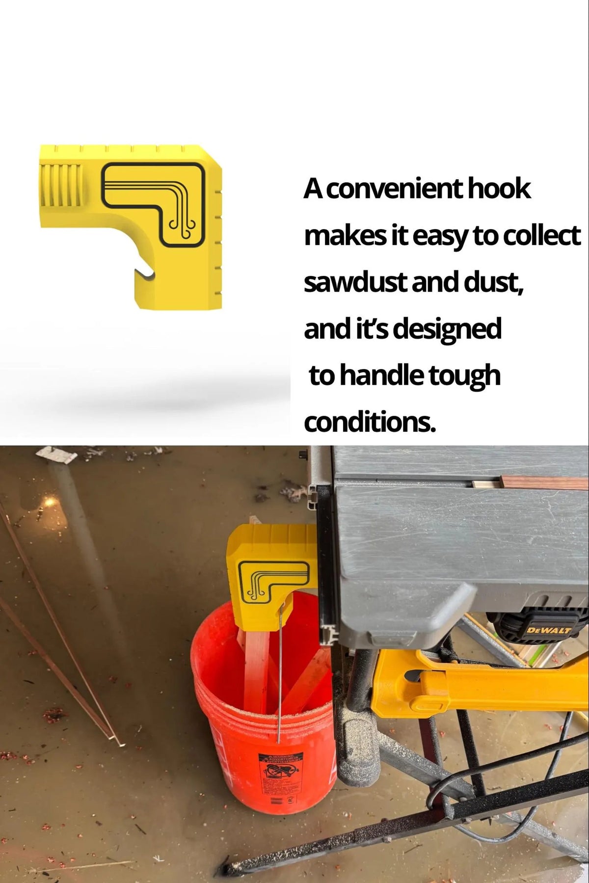 🔥HOT SALE 49% OFF - 🛠️Table Saw Dust Extraction Adapter🪵✨Vacuum-Free Gravity Dust Collection, Bucket-Ready, Zero-Cleanup Design