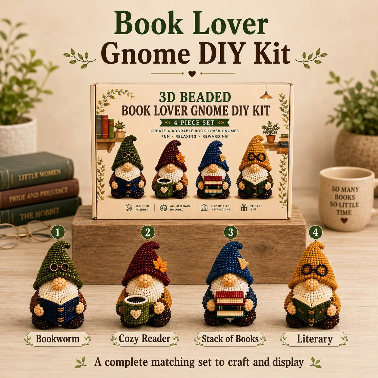 🔥3D Beaded Gnome DIY Kit Collection✨🎁