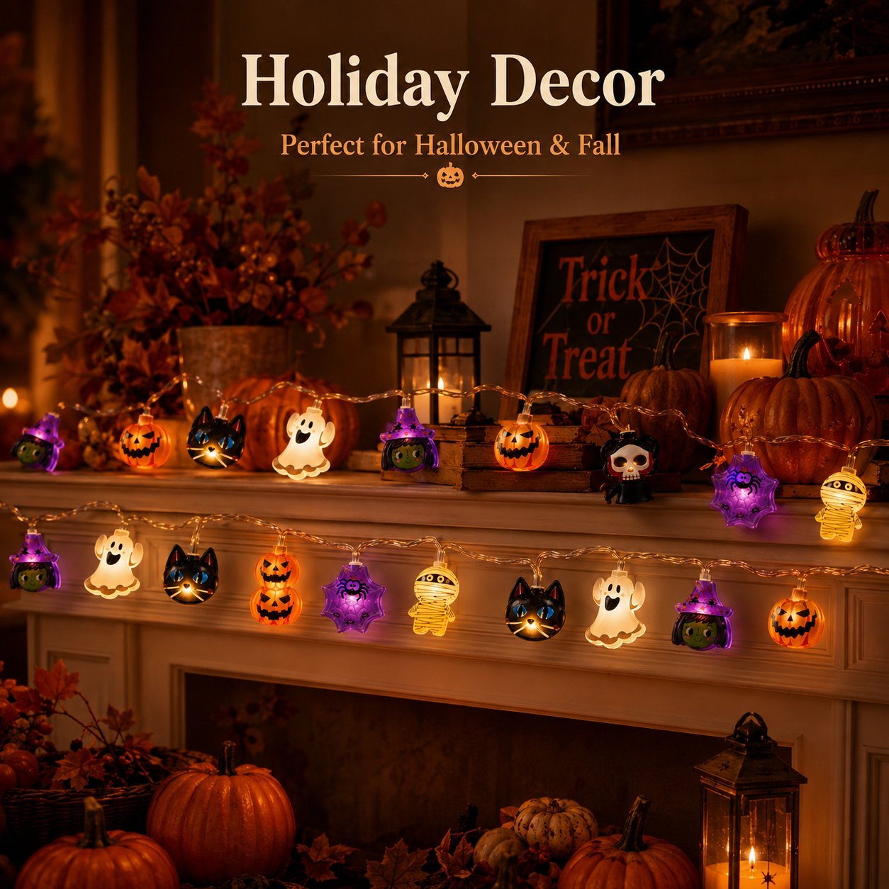 🎃USB-Powered Halloween Pumpkin LED String Lights
