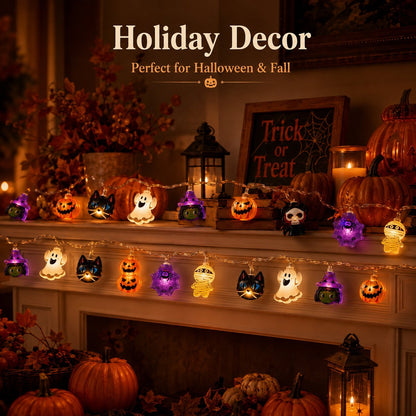 🎃USB-Powered Halloween Pumpkin LED String Lights