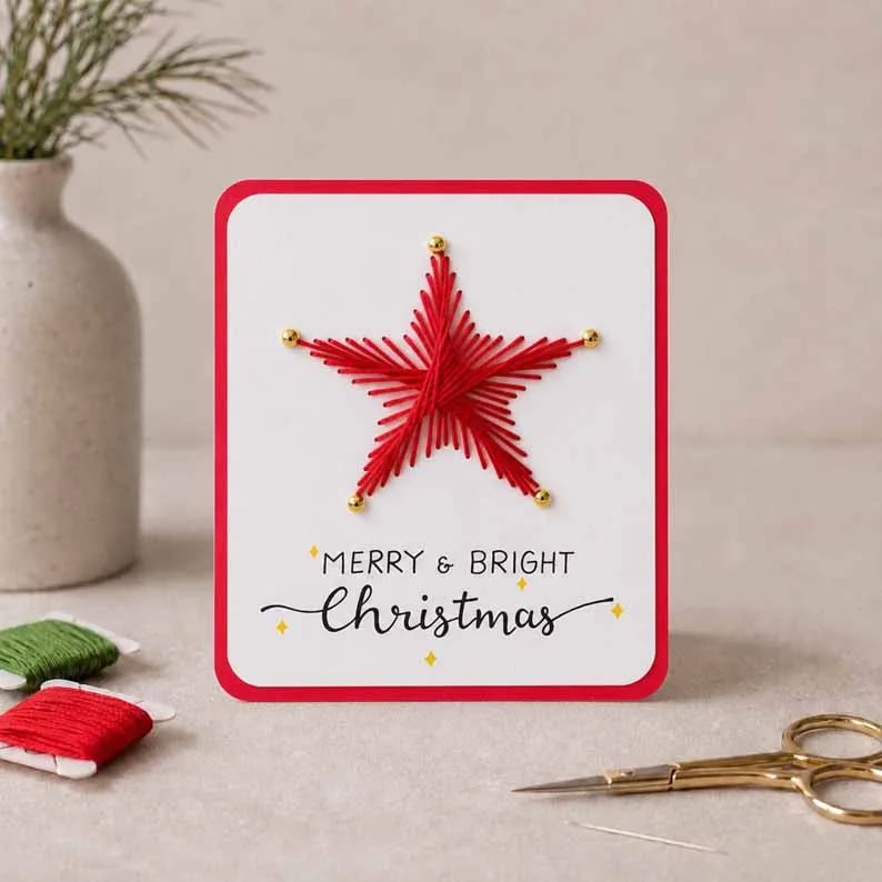 🎁Last Day 50% OFF - Merry & Bright Beginner-Friendly Christmas DIY Card Kit (6 Cards)