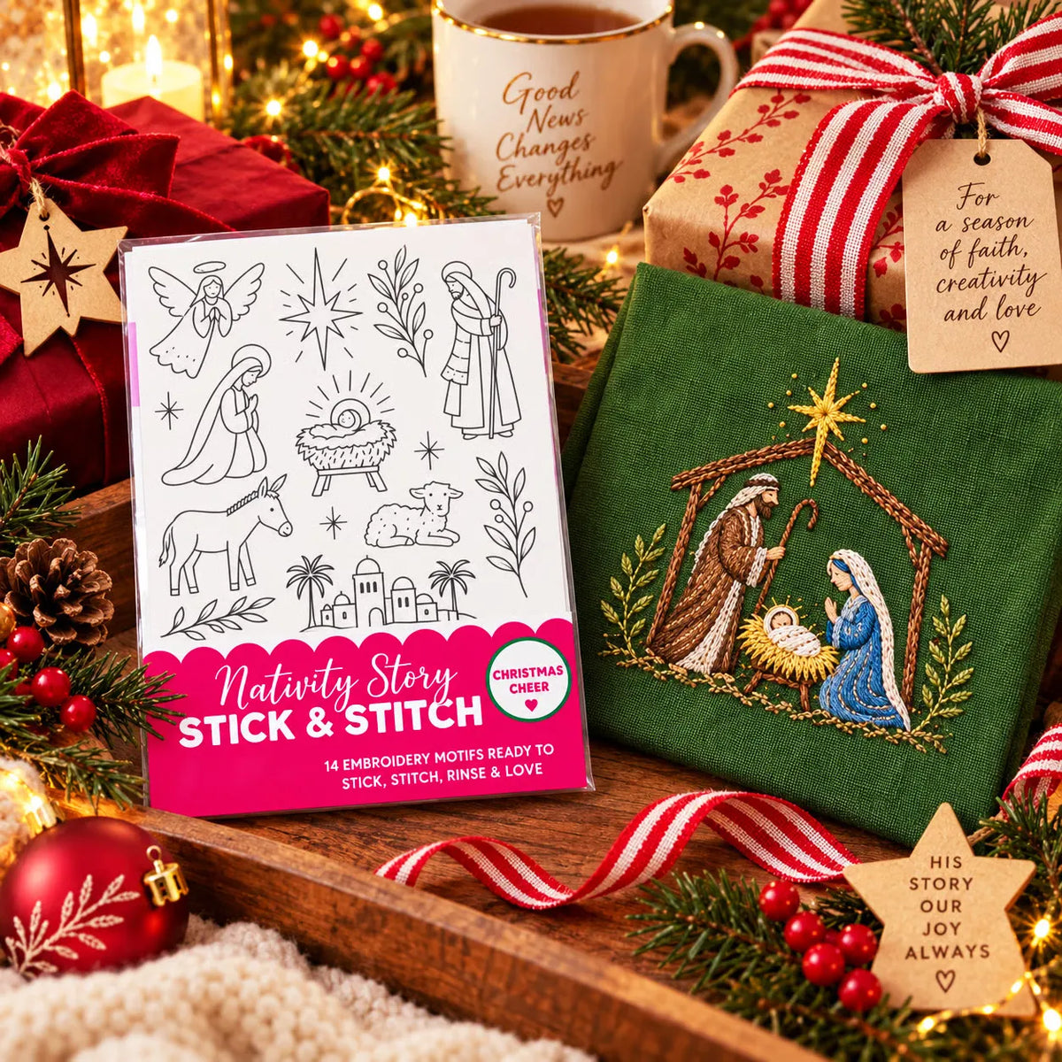 Christmas Stick & Stitch Embroidery Pattern Pack