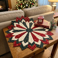 Festive Star-Shaped Tablecloth - C: Navy Blue and Red (DIY kit, not a finished product)