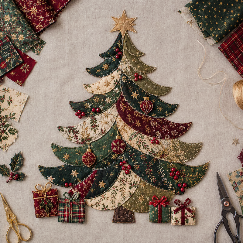 🔥LAST DAY 49% OFF - 🎄🎅Christmas Patchwork Fabric DIY Decor Kit