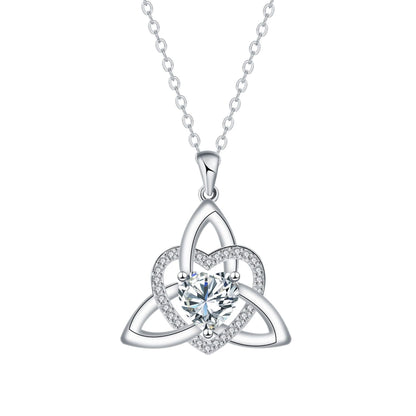 Birthstone Celtic Trinity Knot Heart Necklace✨ Heart Shape Celtic Trinity Knot Birthstone Pendant