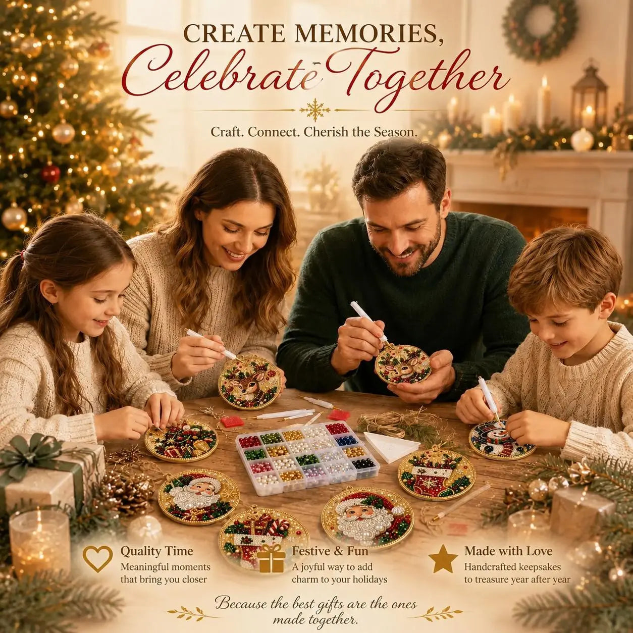 🎄🎉Christmas DIY Diamond Painting Ornaments Kit