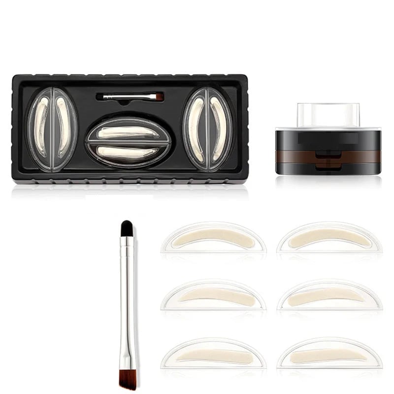 💄 Adjustable Eyebrow Stamp – Bi-Tone Powder – Waterproof & 24-Hour Wear for Makeup