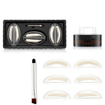 💄 Adjustable Eyebrow Stamp – Bi-Tone Powder – Waterproof & 24-Hour Wear for Makeup