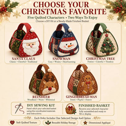 🎉🎄 Christmas Character Quilted DIY Carry Basket🎁