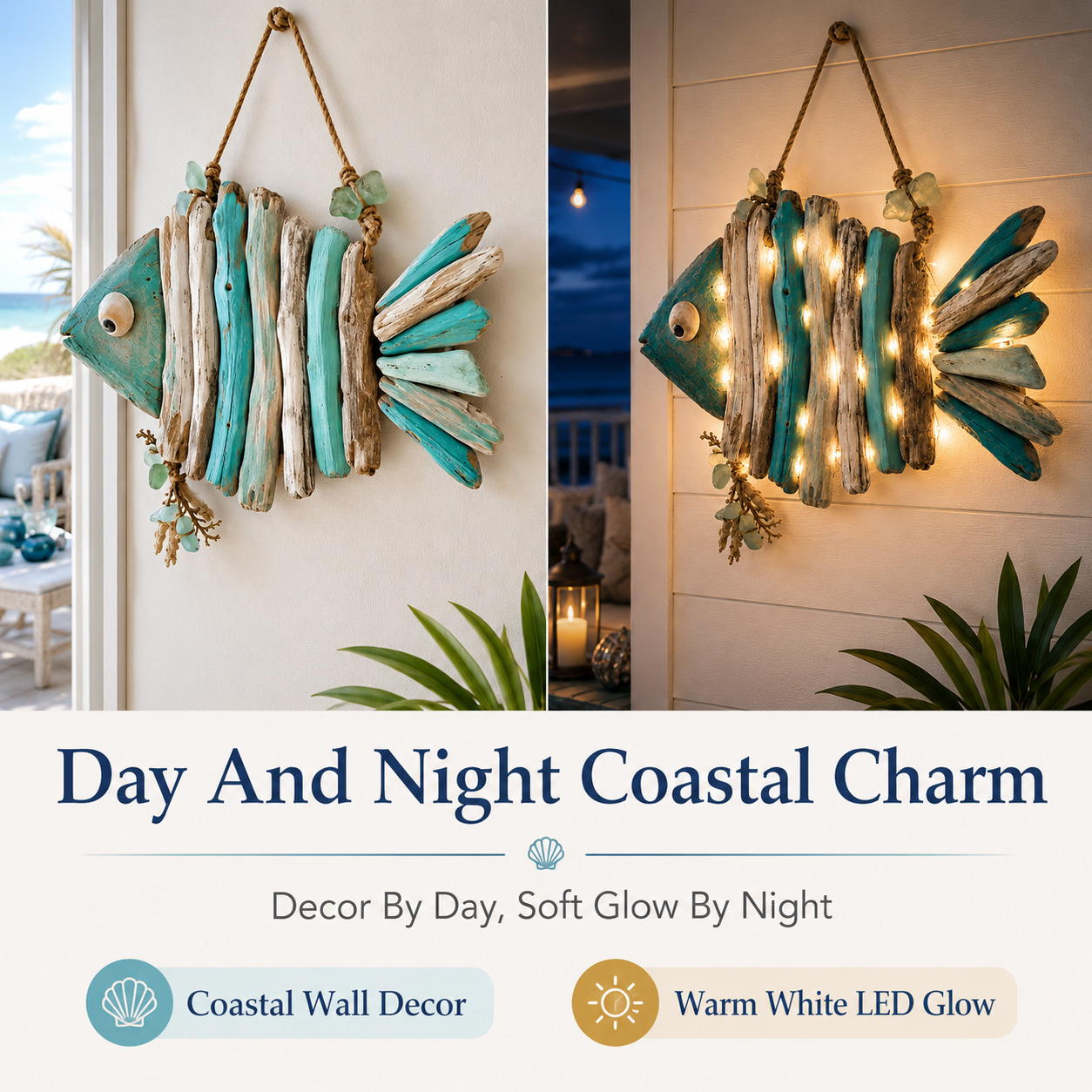 ⭐2026 HOT SALE🌊🐟Lighted Coastal Fish Wall Decor