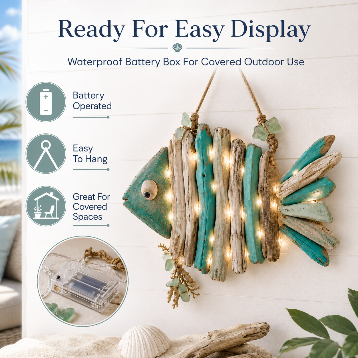⭐2026 HOT SALE🌊🐟Lighted Coastal Fish Wall Decor