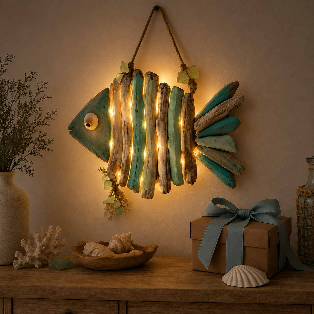 ⭐2026 HOT SALE🌊🐟Lighted Coastal Fish Wall Decor