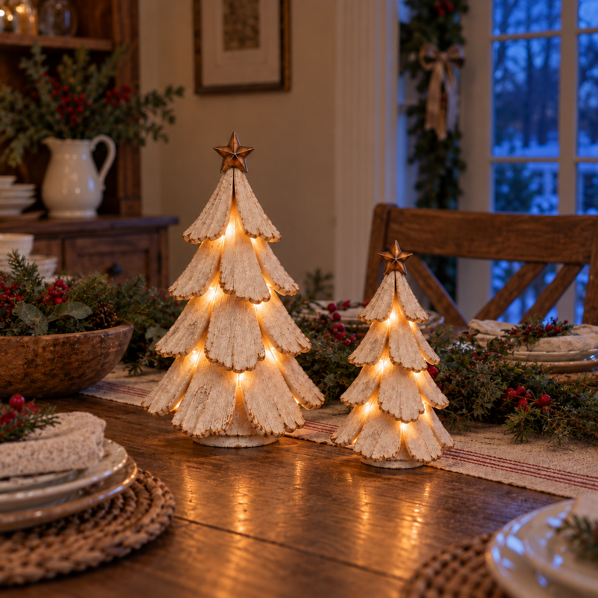 🎄 Vintage Lighted Christmas Tree Figurine