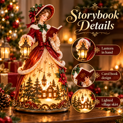 🎄 Victorian Christmas Caroler Lady Lamp™ – Lighted Holiday Tabletop Decor✨