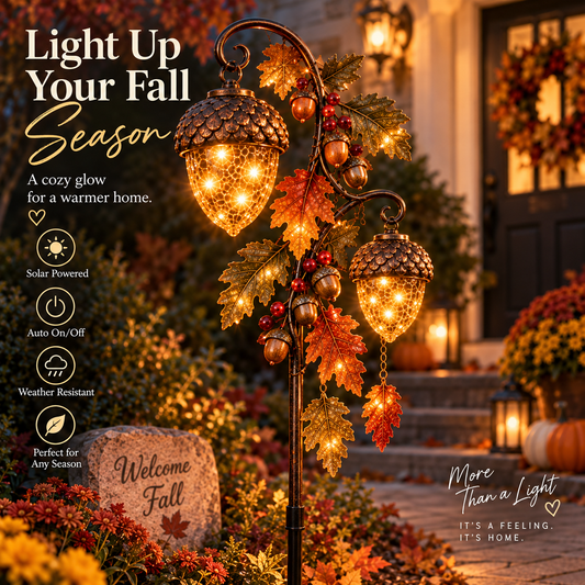 🔥 Last Day 50% OFF-🍁 Autumn Acorn Glow™ – Solar Double Acorn Garden Stake Light