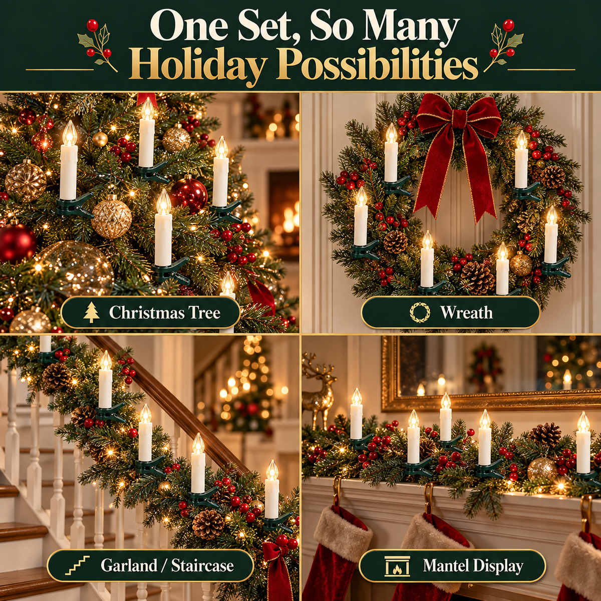 🔥Last Day 50% OFF-🕯️Flameless Christmas Candle Clip Lights🎄