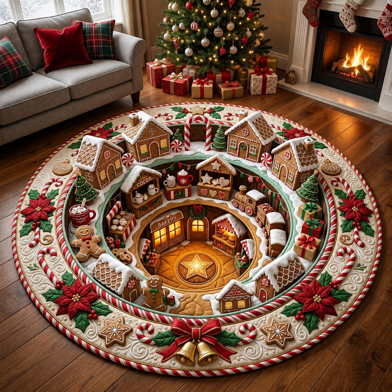 🎄 Christmas 3D Optical Illusion Rug