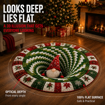 🎄 Christmas 3D Optical Illusion Rug