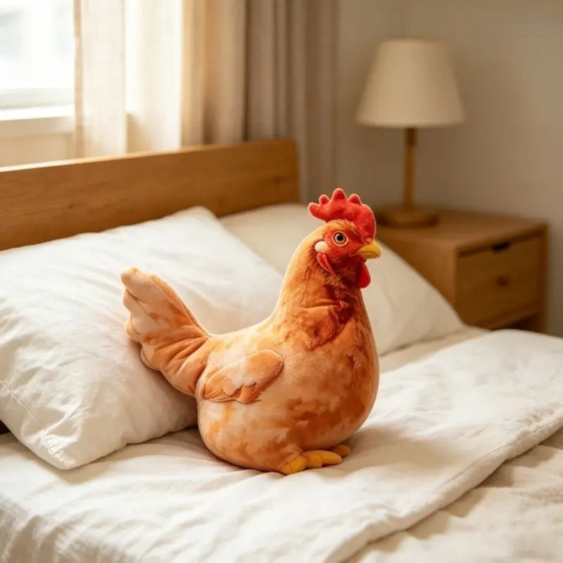Cute Chicken-Shaped Plush Pillow – Realistic Hen Stuffed Animal & Home Decor Cushion