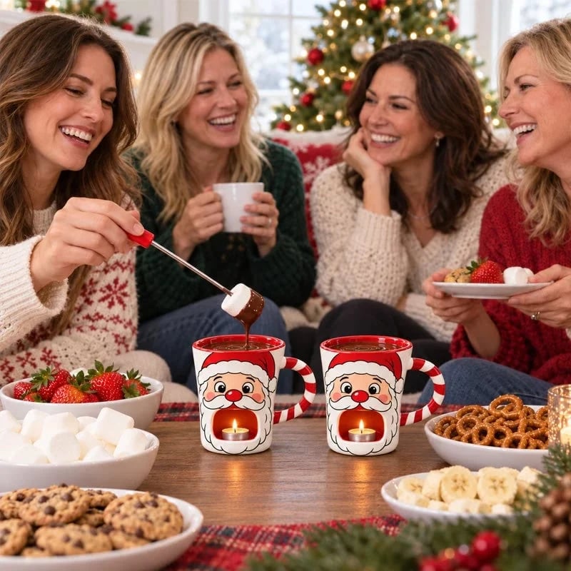 🍫 Christmas Chocolate Fondue Mug-Holiday Dessert Gift