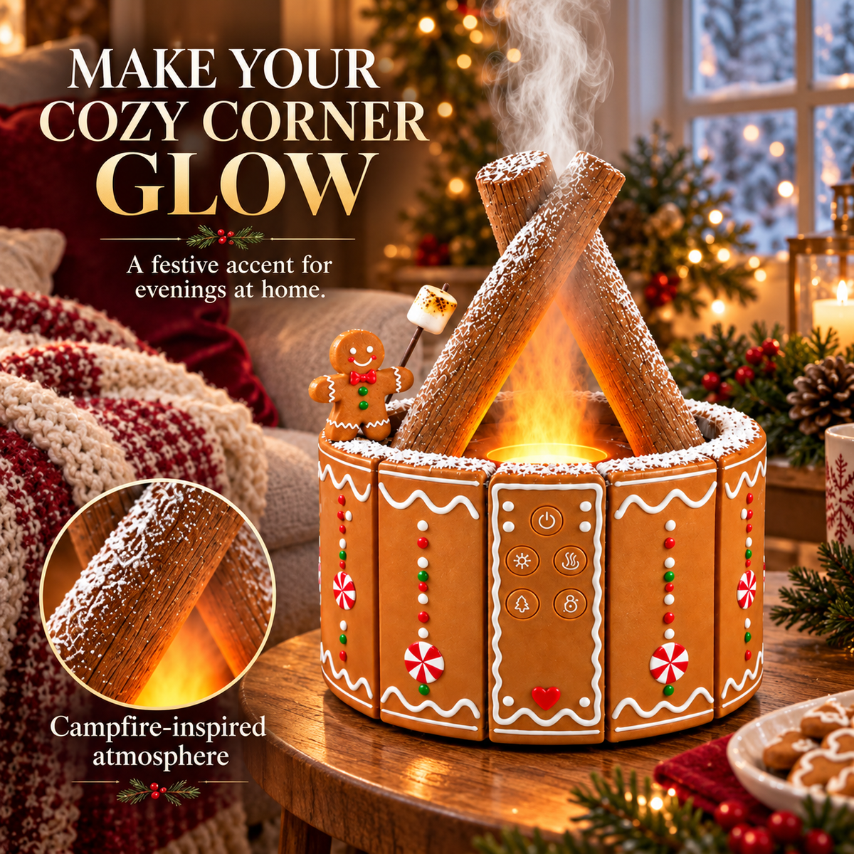 🔥 Campfire Christmas Diffuser 🎅 Santa & Gingerbread 2 Styles
