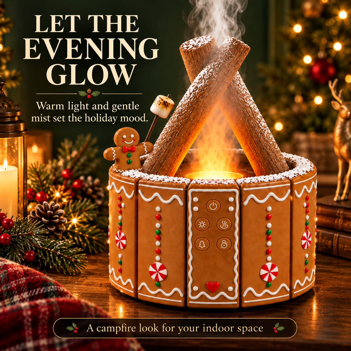🔥 Campfire Christmas Diffuser 🎅 Santa & Gingerbread 2 Styles