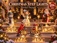 Christmas Projection Statue 5-Piece Set