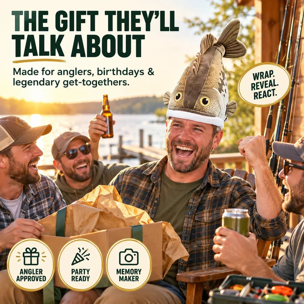 🎣Last day Promotion 🔥-🐟Reel in Laughs with This Funny Bass Plush Hat! 😂