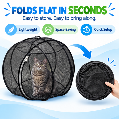 🐱 FreshAir Cat Haven™ – Pop-Up Mesh Playpen