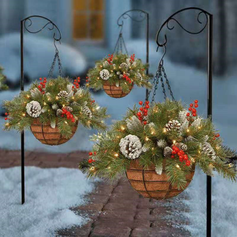 🎄Christmas Promotion 49% OFF🔥Pre-Lit Artificial Christmas Hanging Basket