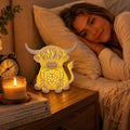 🐮 Highland Cow Tea Light Holder – Adorable Rustic Farmhouse Decor