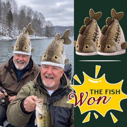🎣Last day Promotion 🔥-🐟Reel in Laughs with This Funny Bass Plush Hat! 😂