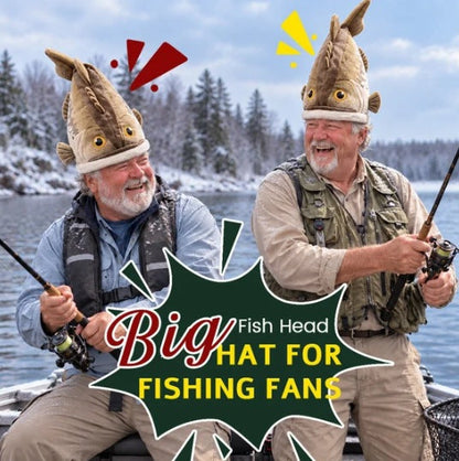 🎣Last day Promotion 🔥-🐟Reel in Laughs with This Funny Bass Plush Hat! 😂