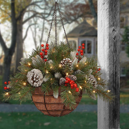 🎄Christmas Promotion 49% OFF🔥Pre-Lit Artificial Christmas Hanging Basket