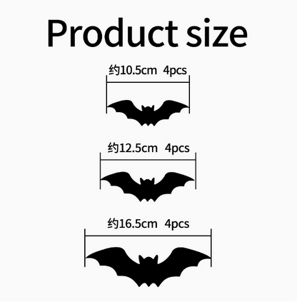 🦇Halloween LED Flying Bat Decorations - Glowing 3D Bat Wall Decor for Porch,Window, Door, Garage &Party Backdrop