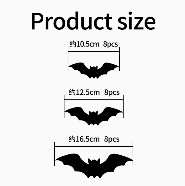 🦇Halloween LED Flying Bat Decorations - Glowing 3D Bat Wall Decor for Porch,Window, Door, Garage &Party Backdrop
