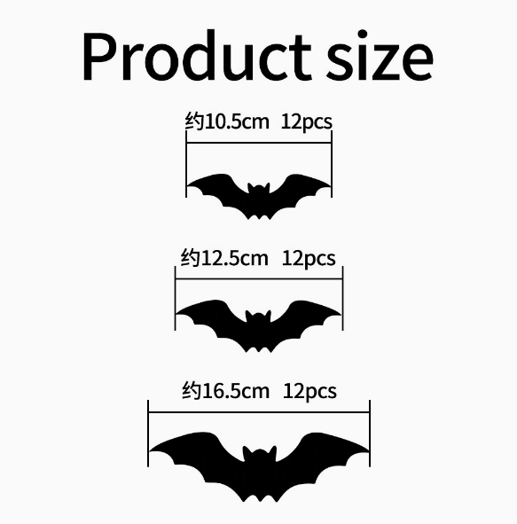 🦇Halloween LED Flying Bat Decorations - Glowing 3D Bat Wall Decor for Porch,Window, Door, Garage &Party Backdrop
