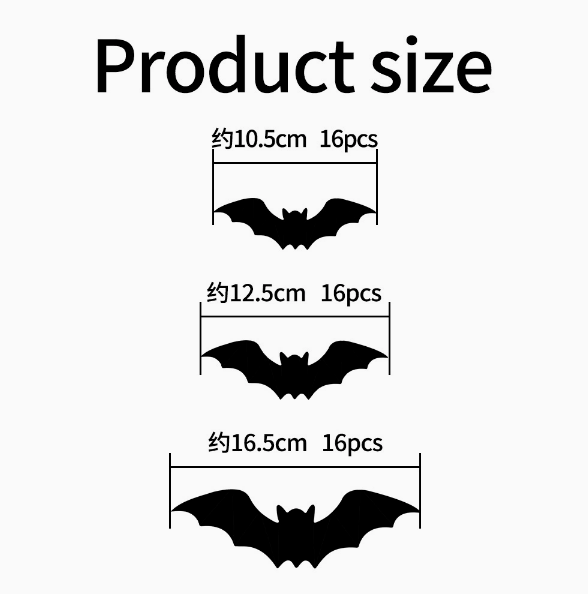 🦇Halloween LED Flying Bat Decorations - Glowing 3D Bat Wall Decor for Porch,Window, Door, Garage &Party Backdrop