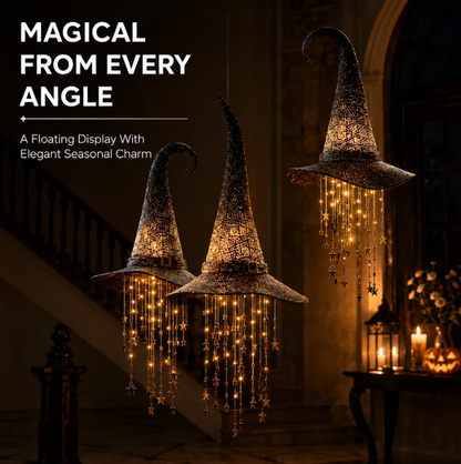 Lighted Witch Hat Hanging Chime