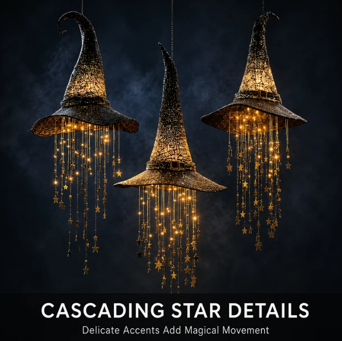 Lighted Witch Hat Hanging Chime