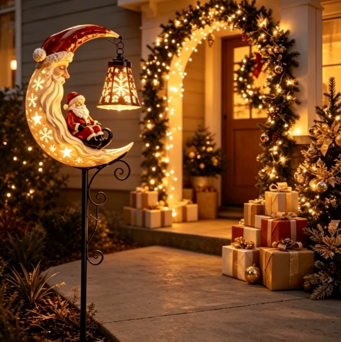 🎅Christmas Early Discount 49% Off - 🔥Santa’s Moonlight Lantern Solar Garden Stake⛄