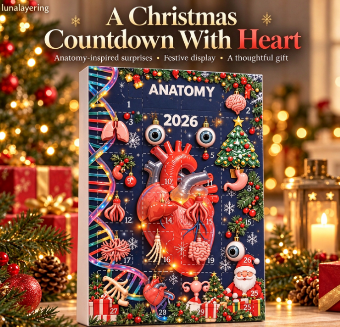 🫀Anatomy Christmas Advent Calendar – Unique Organ-Shaped Ornaments & Holiday Surprises for Nurses, Medical Students & Science Lovers