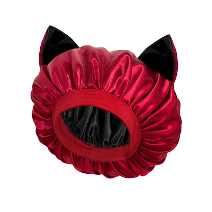 Three-dimensional cat ear satin sleeping cap