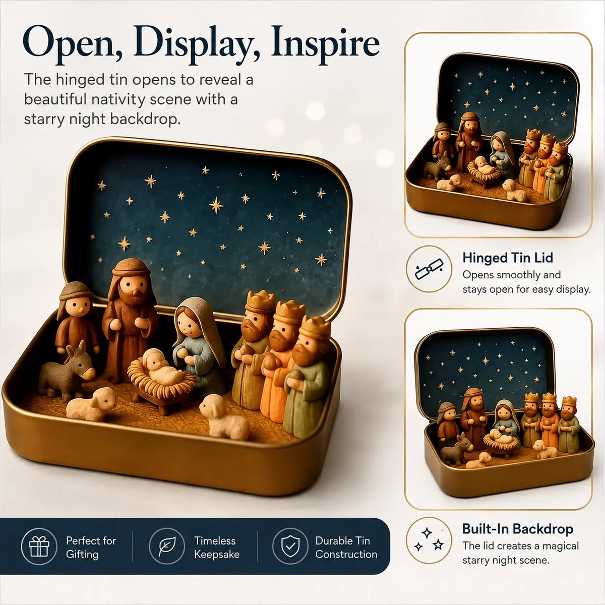Pocket-Size Mini Nativity Scene Set with Storage Box🙏🎁