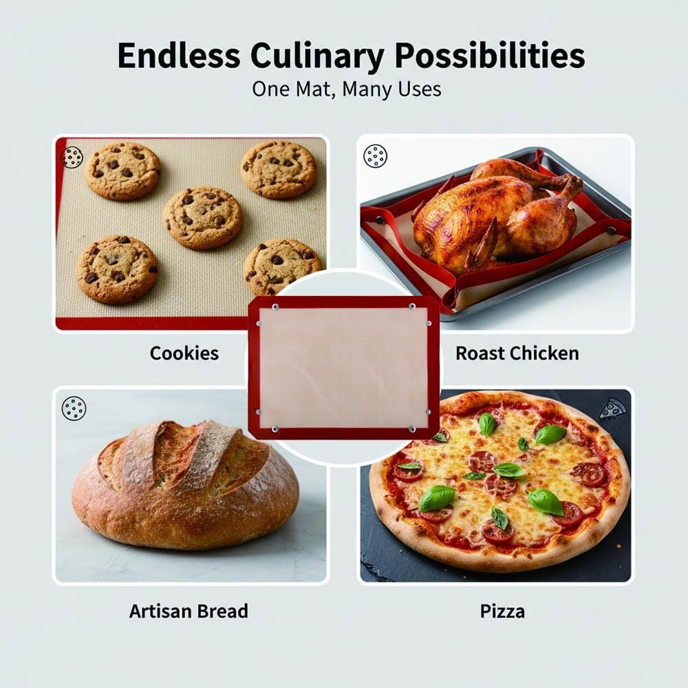 🍪Transformable Snap‑Up Silicone Baking Mat🍗♻️
